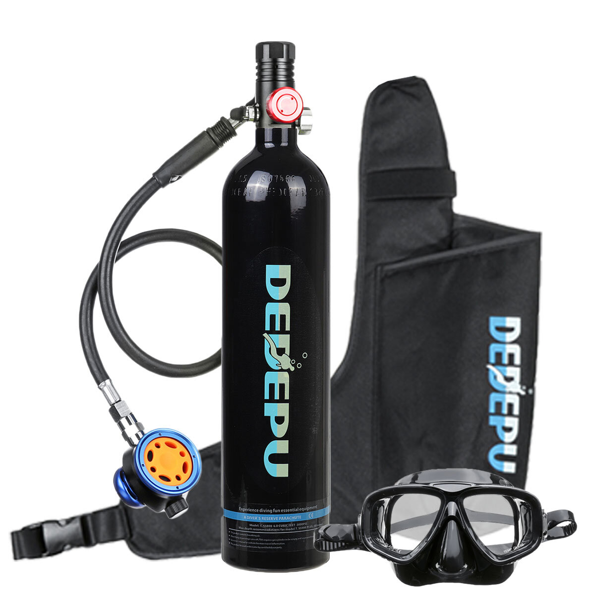 

DEDEPU Mini Scuba Diving Tank Set 1L Diving Tank With Snorkelling Glasses+Breathing Valve Underwater Mini Scuba Tank Acc
