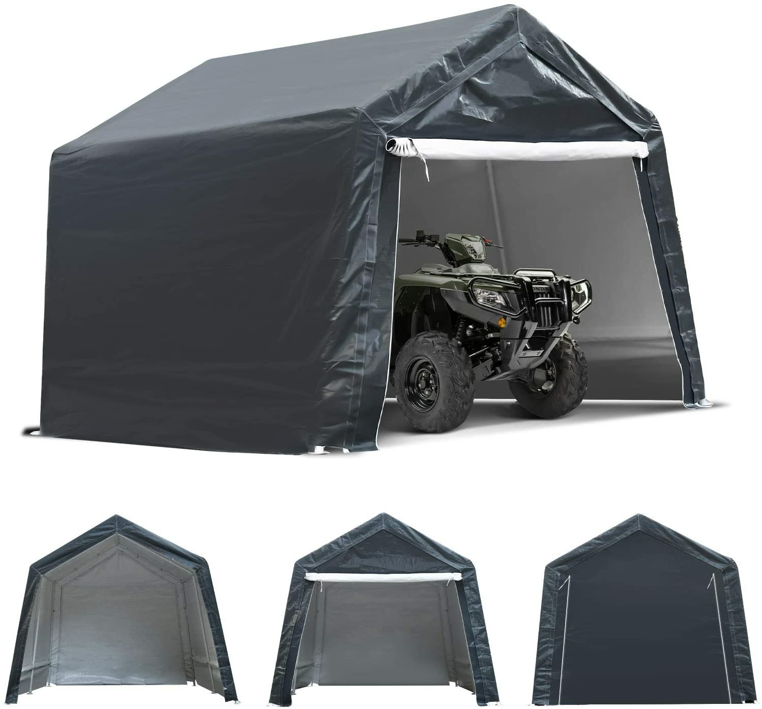 2x7,4 Ft Motosiklet Garajı Taşınabilir UV Su Geçirmez Kapak Depolama Barakası Kamp Tent Canopy Shelter Bahçe Veranda