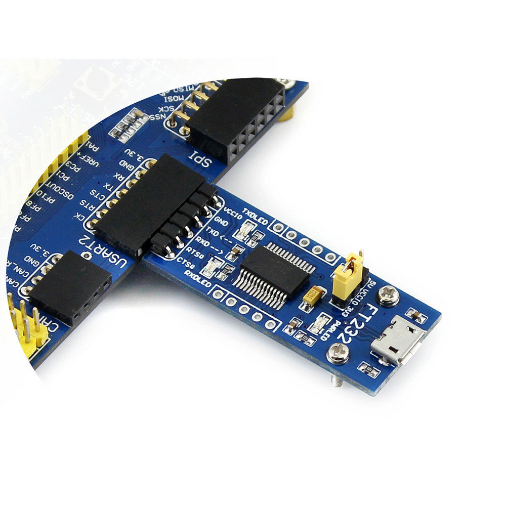 5Pcs Waveshare® FT232 Module USB to Serial USB to TTL FT232RL Communication Module Micro Port Flashing Board