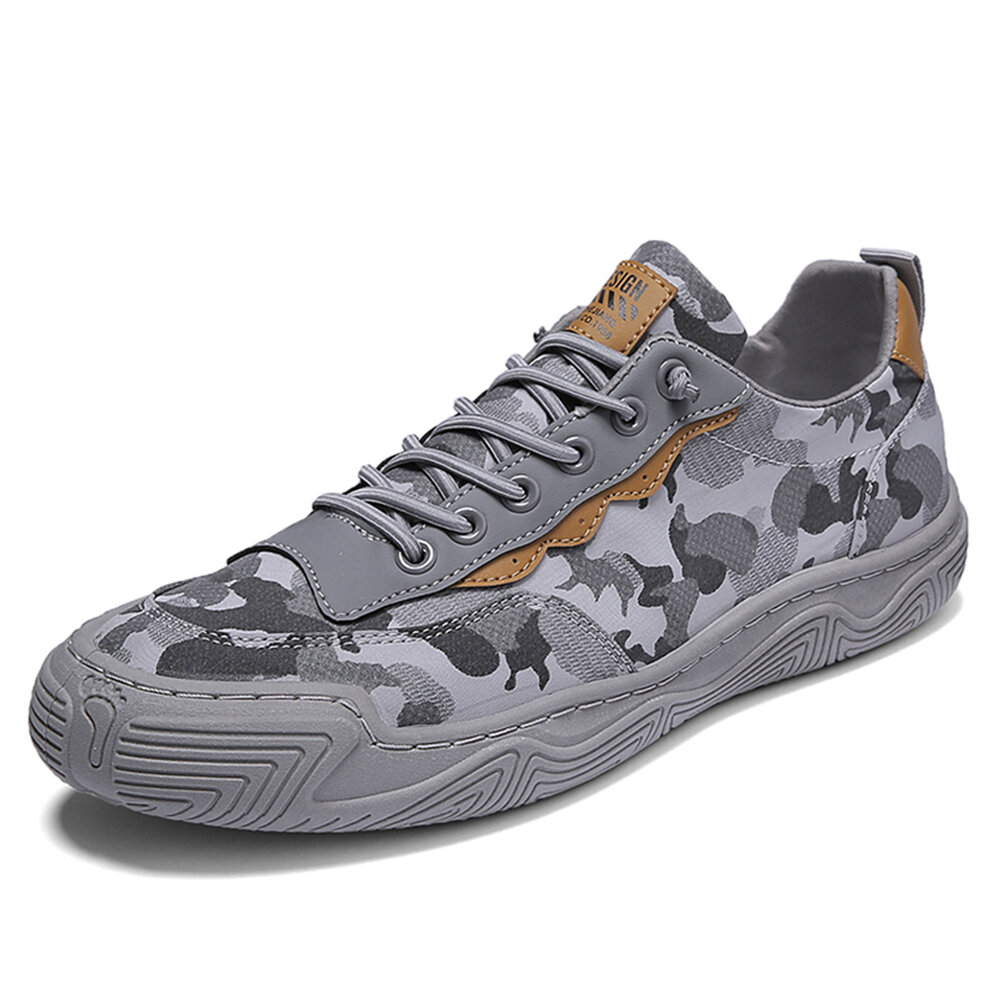 Men Camouflage Canvas Lace-Up Soft Sole Outdoor Sports Casual Shoes