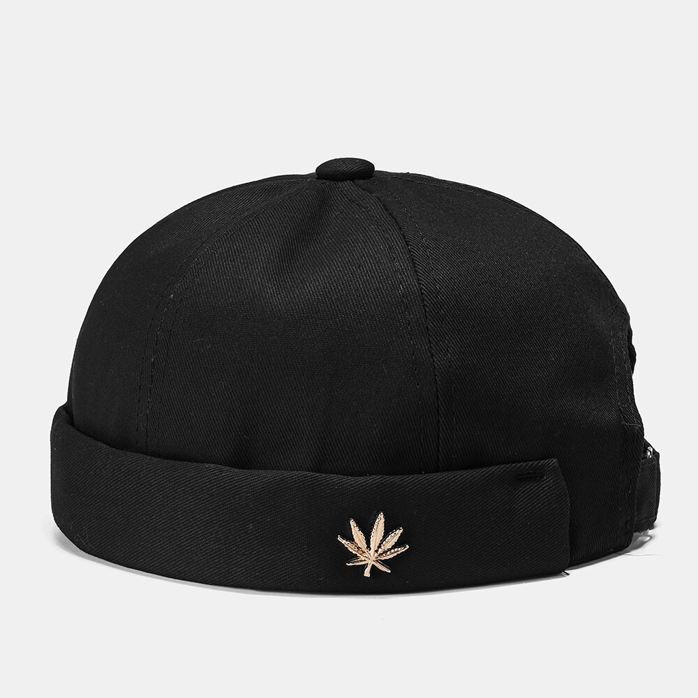Unisex Brimless Hats Effen Kleur Kokospalm Label Skull Caps