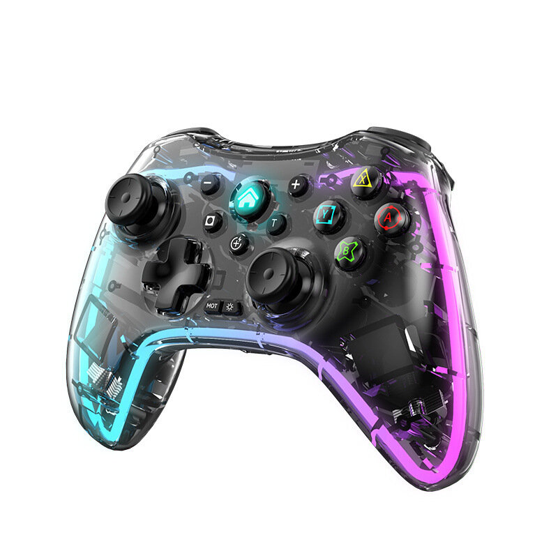 

2.4G Wireless bluetooth Gamepad Transparant Game Controller with RGB Breathing Light 600mAh Battery Joystick for Switch
