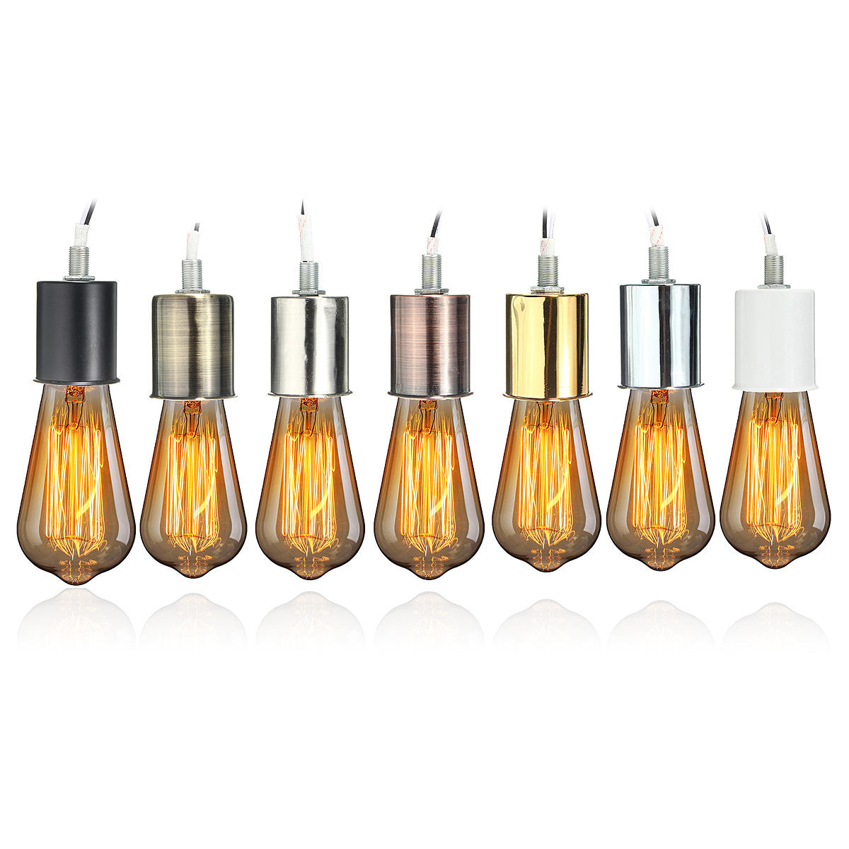 E27 Retro Vintage Edison Keramische Schroef Ronde Vorm Lamp Adapter Hang Lamphouder Licht Sokkelfitt