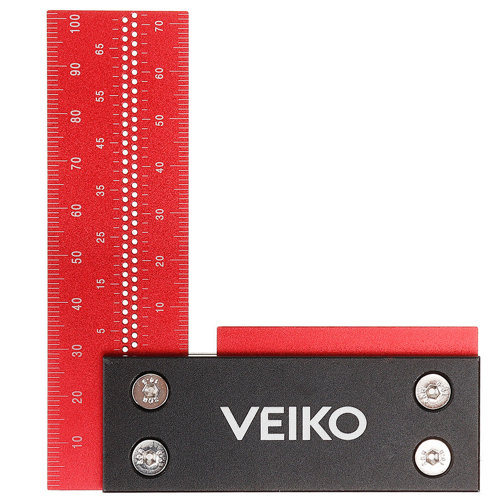 

ENJOYWOOD VEIKO 100mm/4Inch Aluminum Alloy Woodworking Ruler Precision Square Guaranteed T Speed Measurements Ruler for