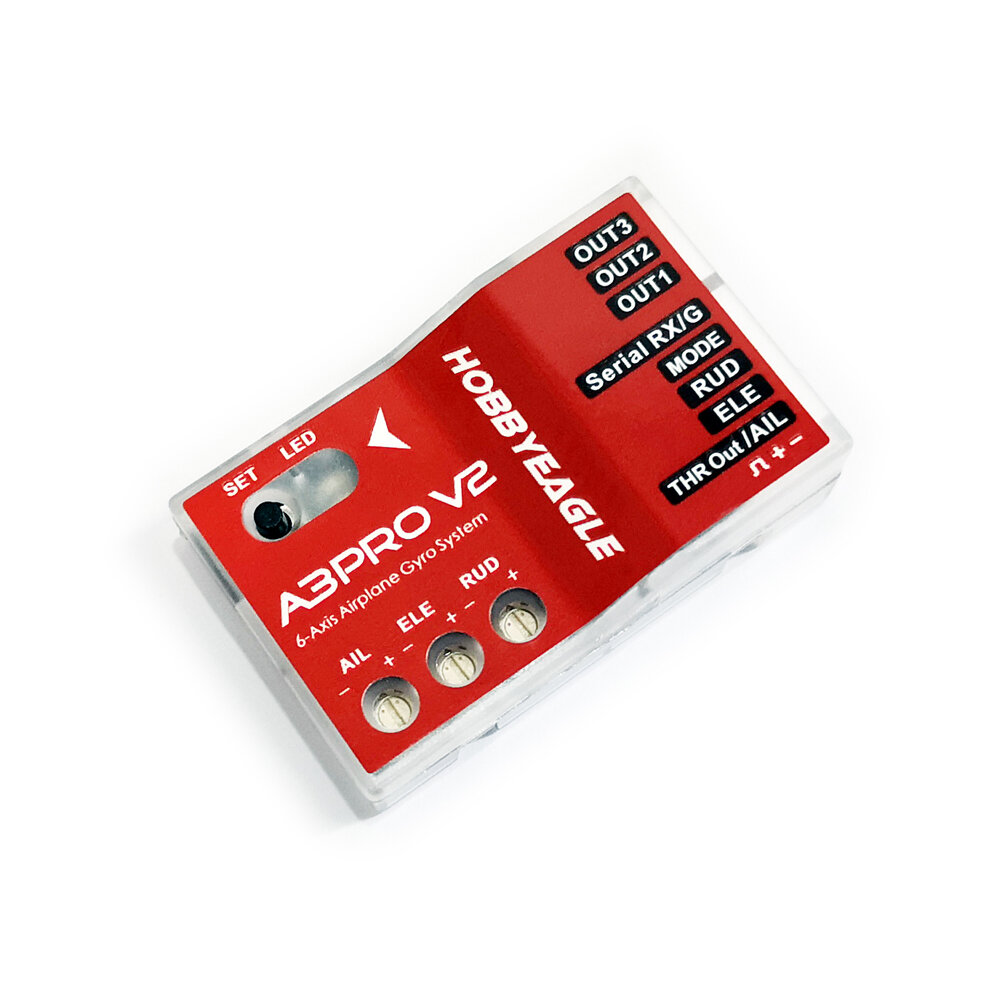 HobbyEagle A3 Pro V2 6-Axis Gyro Flight Controller Support PWM/PPM Receiver For Delta-wing V-Tail RC