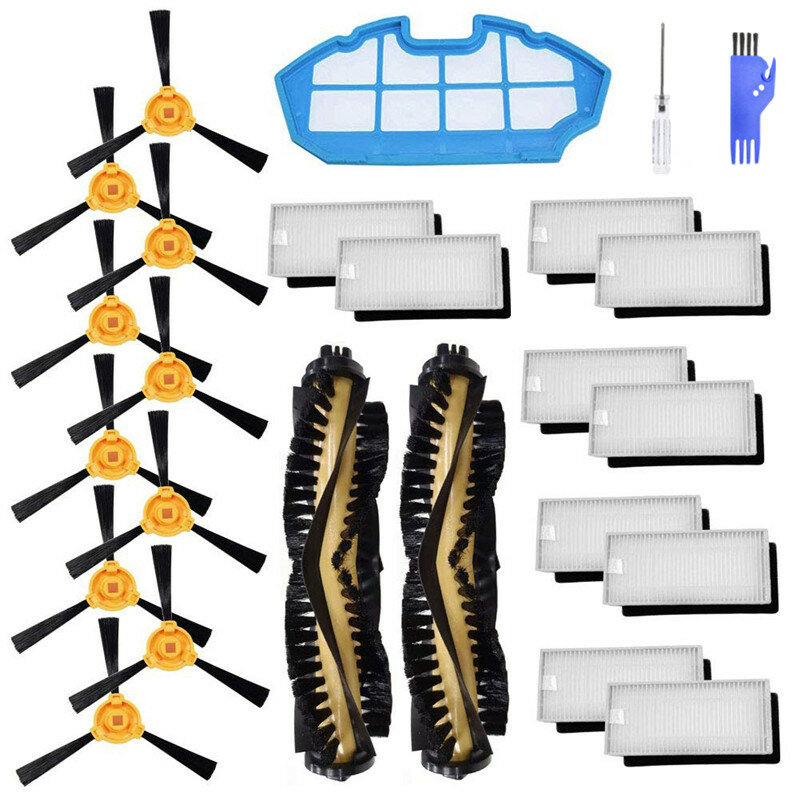 25pcs Replacements for Ecovacs Deebot N79 N79S Vacuum Cleaner Parts Accessories Main Brushes*2 Side 