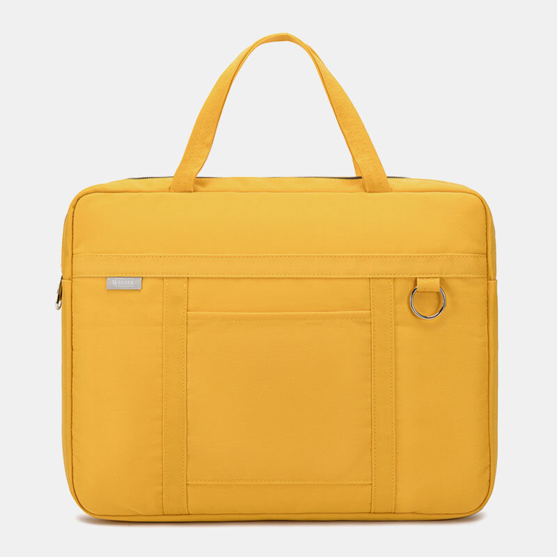 Unisex Simple 14 Inch Laptop Bag Multi-Pockets Handbag Waterproof Shock-Resistant Shoulder Bag For S