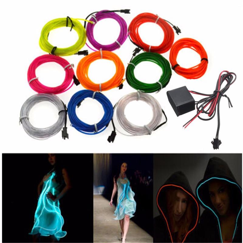 4M 10 kleuren 12V Flexible Neon EL Wire Light Dance Party Decor Light