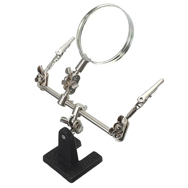 JF-XUAN Magnifying Glass Hand Soldering Iron Stand Helping Clamp Magnifying Tool Auxiliary Clip Magnifier Station Holder Welding  Tools 