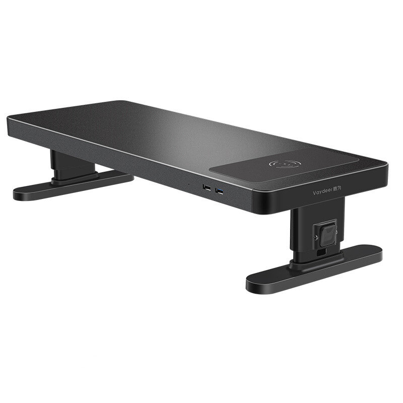 Vaydeer ZGL031 Monitor Stand Monitor Riser Adjustable Height with Wireless Charging 4 USB Hub for La