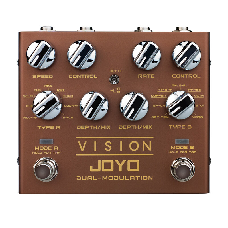 

JOYO R-09 Vision Multi-Effect Guitar Pedal Dual Channel Modulation Pedal Support Stereo Input & Output 9 Effects True By
