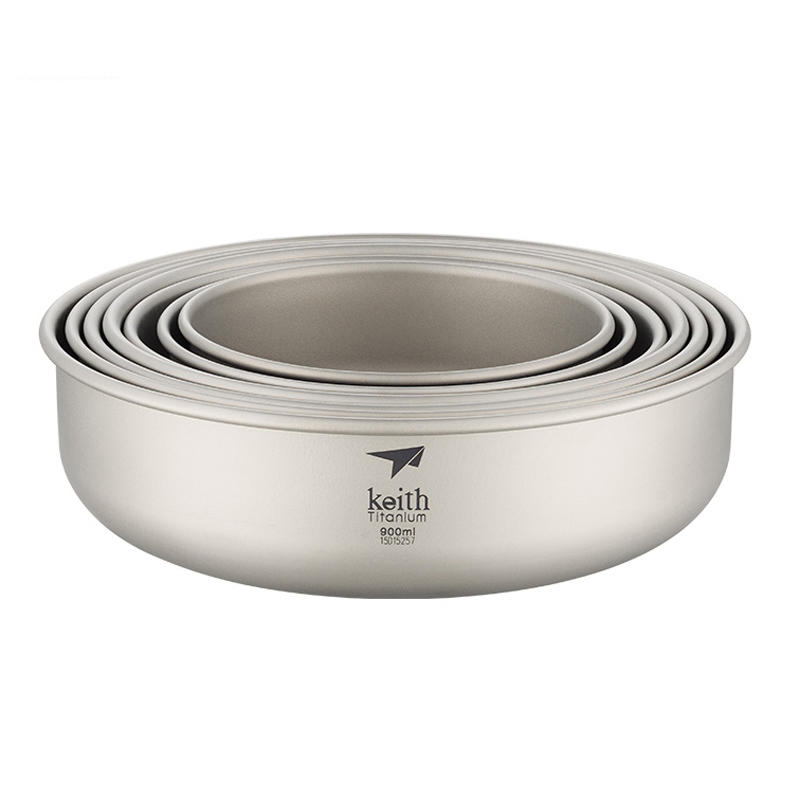 Keith 300/400/800/900ml Pure Titanium Bowls Travel Camping Picnic Cookware Tableware Cutlery