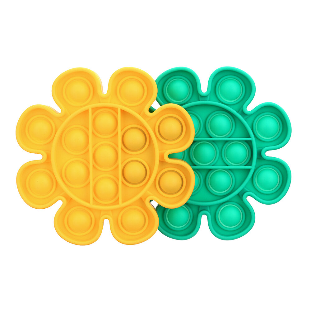 CHARMINER 2Pcs Flower Shape Bubble Sensory Decompression Toy Set Colorful Anti-Anxiety Office Toys F