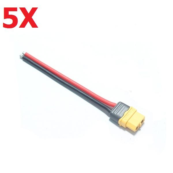 5 stuks AMASS XT60+ Vrouw Plug Connector 14AWG 10cm Power Cable Wire