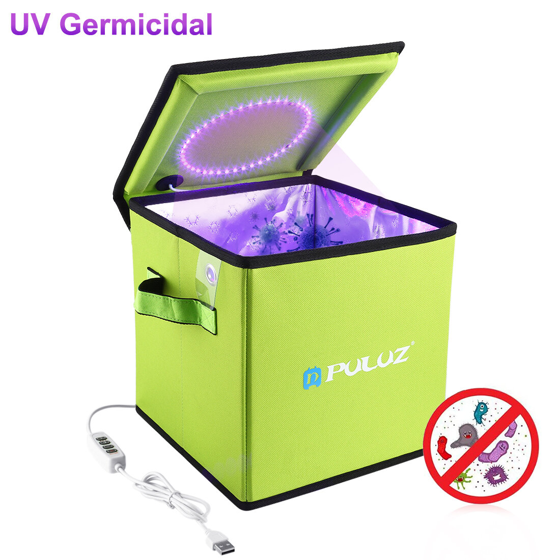 

PULUZ 20cm UV UVC Germicidal Sterilizer Disinfection Tent Box Mites Cleaner Health Care Tablets Phone Sanitizer Steriliz