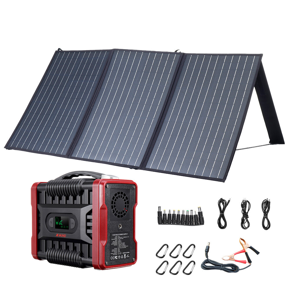 XMUND 100W 18V Solar Outdoor Kampçılık Acil Güç Kaynağı için 222WH 60000MAH Güç İstasyonu ile Panel Seti