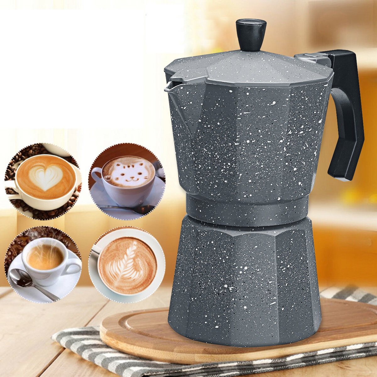 

300ML Capacity Aluminum Alloy Coffee Mocha Espresso Latte Percolator Stove Coffee Maker Pot Percolator Drink Tool Percol