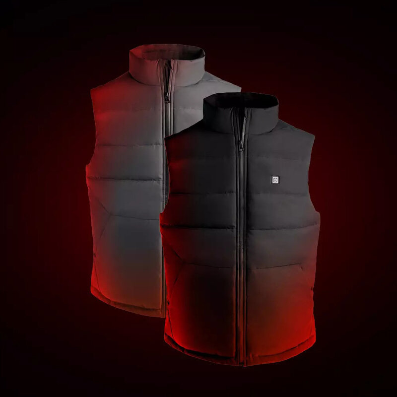 SKAH 4-Heating Area Graphene Electric Heated Vest Waterproof Warm USB Smart Thermostatic Heating Jacket Outdoor Winter Heated Clothing for Men
