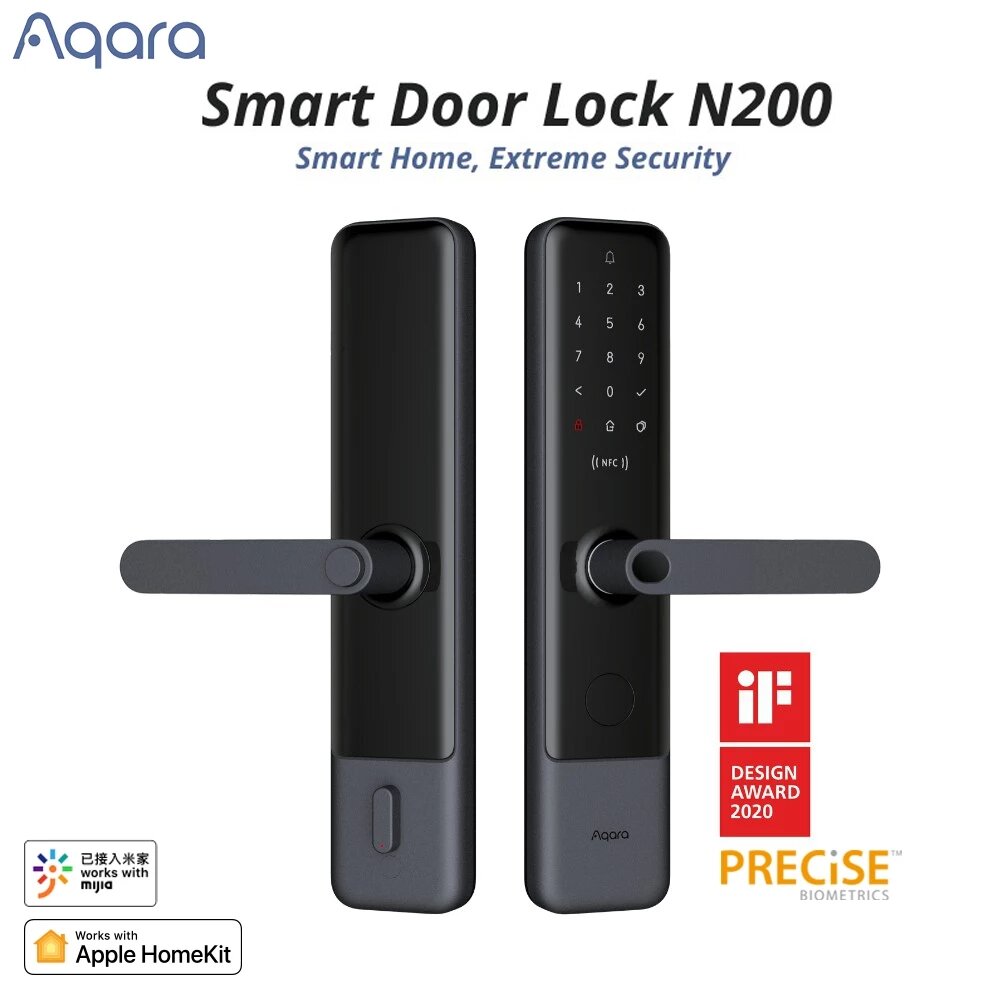 Aqara N200 Electronic Smart Door Lock Fingerprint Locks Bluetooth Password NFC Unlock Work With Mihome Apple HomeKit Sma  - buy with discount