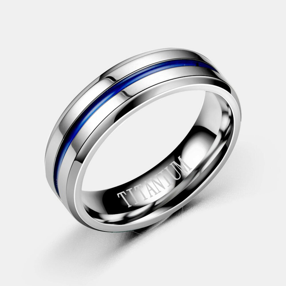 JASSY 1 шт. 6 мм/8 мм простое модное синее полированное кольцо из титановой стали для пары