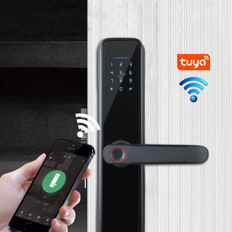 

WAFU WF-007B-PRO Tuya WIFI Smart Fingerprint Electronic Lock Indoor Password Office Door Lock for Hotel Home
