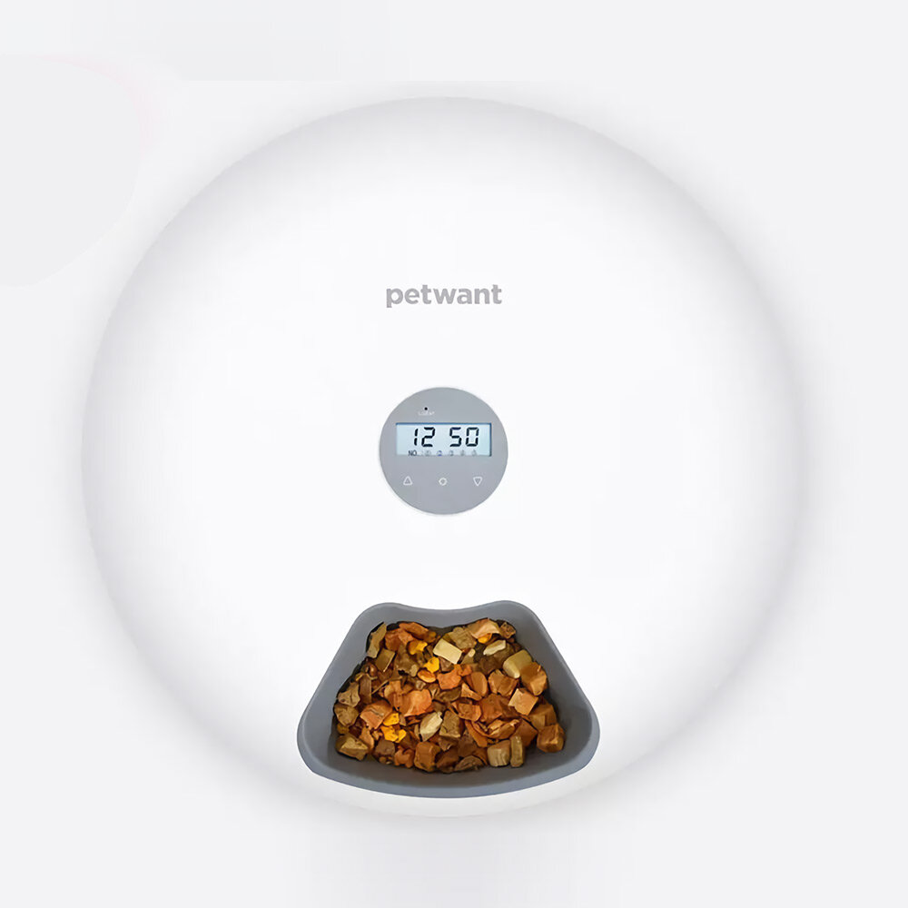 

Paiwang Automatic Pet Feeder 6 Meals 6 Grids Timing Feeder Cat Dog Electric Dry Food Dispenser Dish Feed 24 Hours Timer