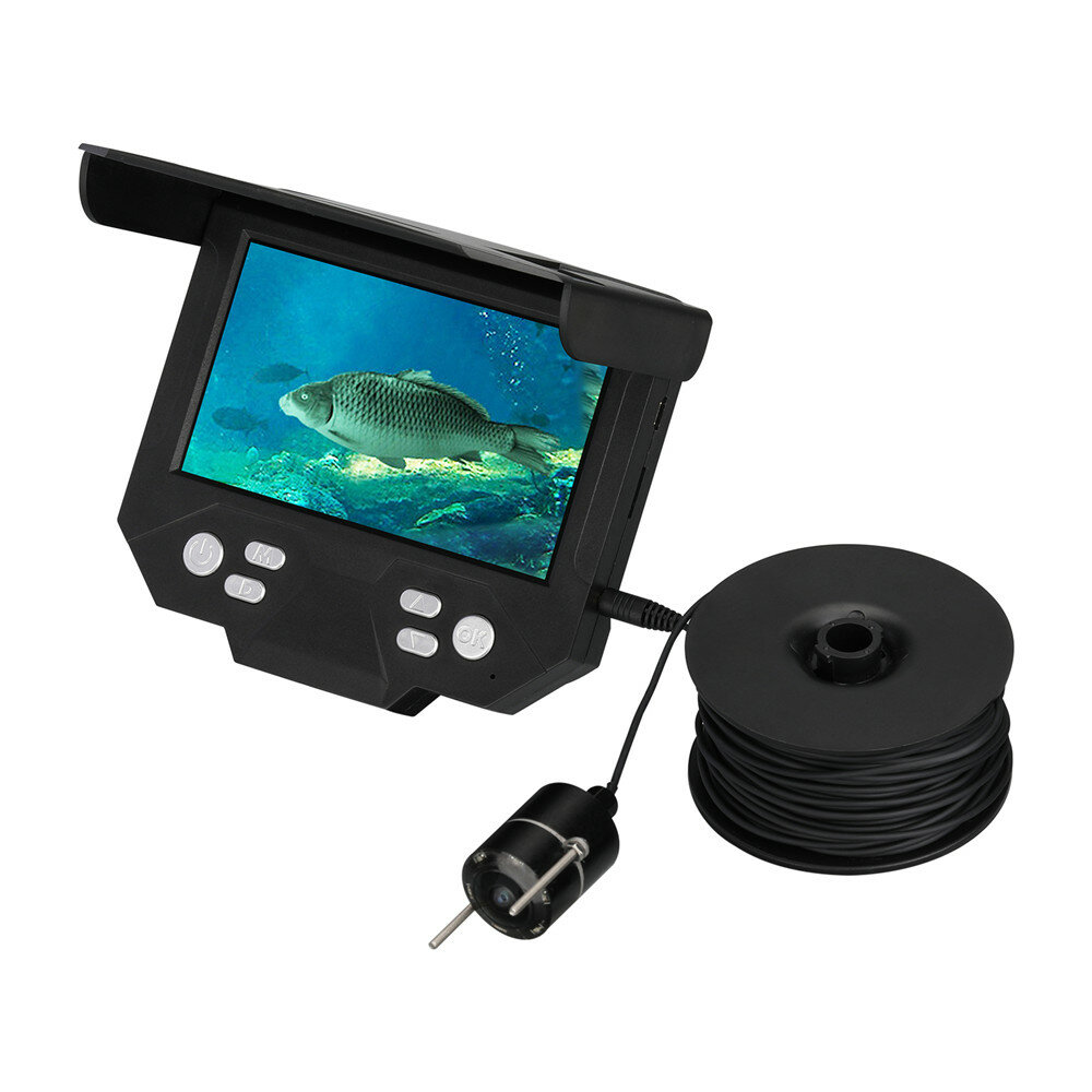 30M Visual Underwater Camera Borescope 4.3-inch Display 1024x760 1080P Submarine Video Recorder Supp