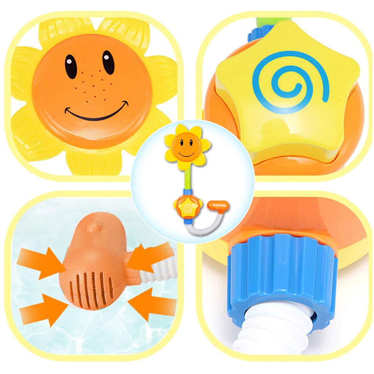 Kinderen Interactief Babybadje Speelgoed Zonnebloem Olifant Patroon Douchen Nieuwigheden Speelgoed