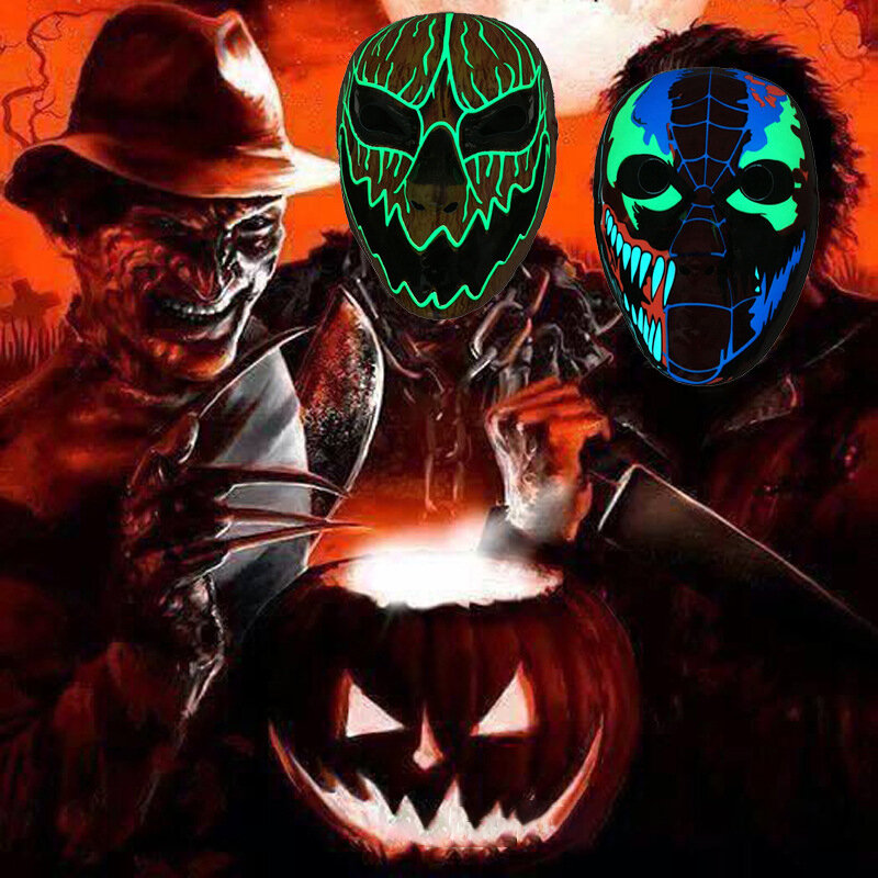 

Halloween Mask 3D Skull Luminous Mask Plastic Glowing Mask Halloween Party Scary Masque Masquerade Skull Masks