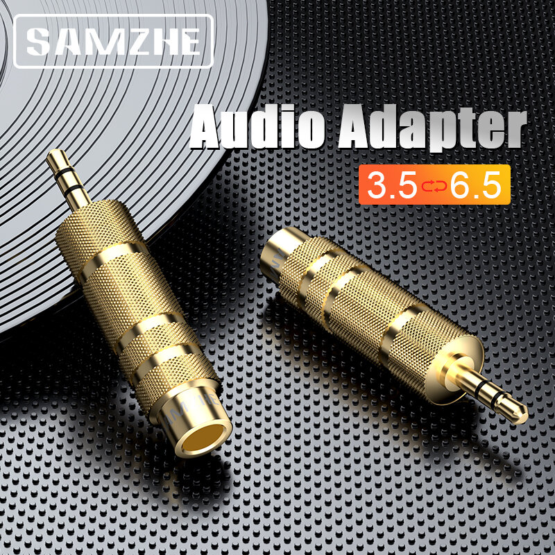

SAMZHE аудио адаптер 3,5 мм штекер на 6,5 мм женский Aux Jack микрофонный стерео Наушник адаптер для наушников Коннектор