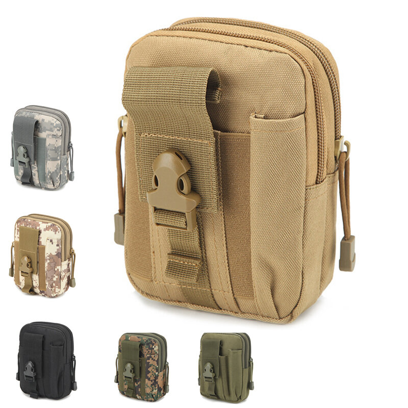 Bolsa tática EDC de 5,5 polegadas para homens com suporte para celular, carteira e bolsa para esportes, camping e caminhadas.