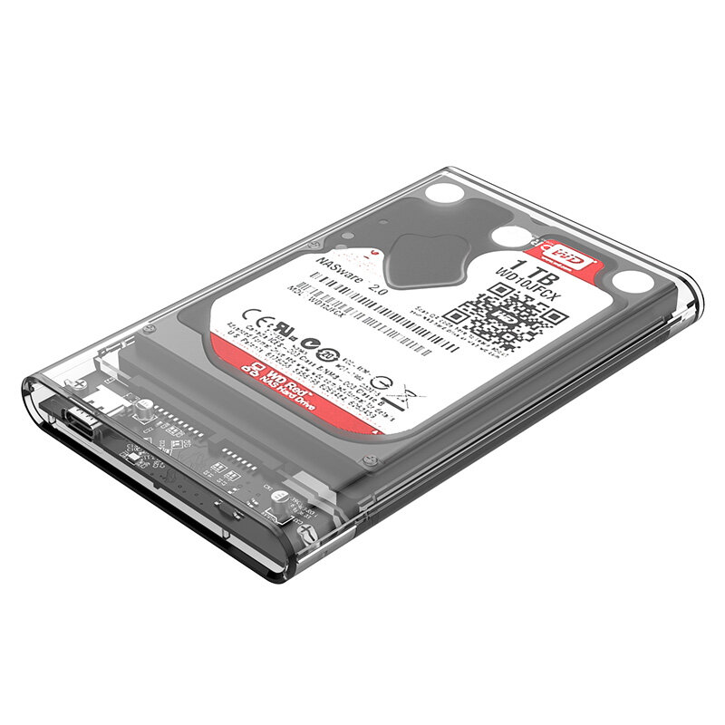 ORICO Type-C 2.5 Inch Transparent Hard Drive Enclosure USB3.1 to SATA3.0 External SSD HDD Case Tool Free 2139C3-G2-CR