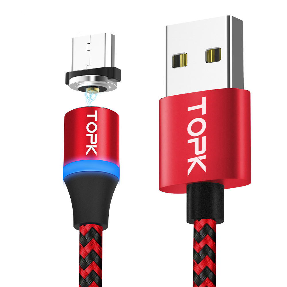 

TOPK 2A Micro USB LED Magnetic Fast Charging Data Cable 3.28ft/1m for Honor 8X Note 5