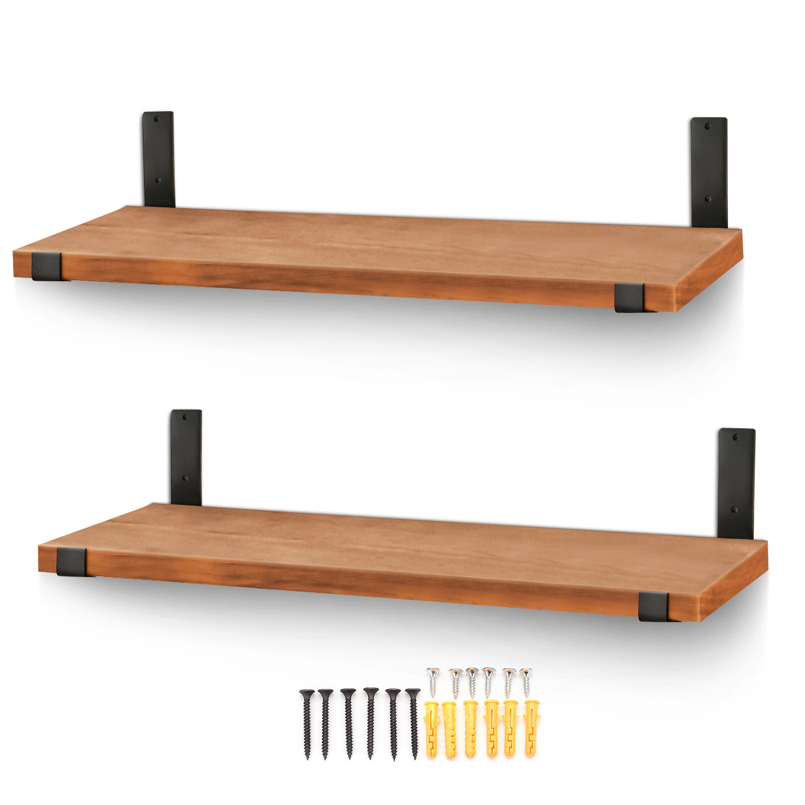 4PCS/ Set Wall Mounted Floating Shelves Holder DIY Storage Shelving Display Bracket