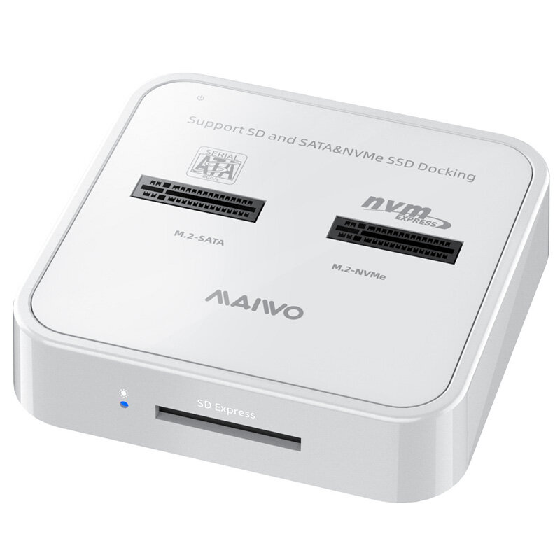 

MAIWO NVMe SATA Dual Protocol M.2 SSD + SD Card Docking Station Up to 10Gbps Memory Card Reader with Type-C to C USB 3.1