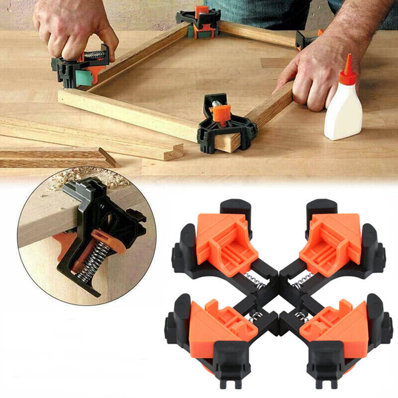 

4pcs 90 Degree Corner Clamp Adjustable Right Angle Clamp Woodworking Clip Clamp