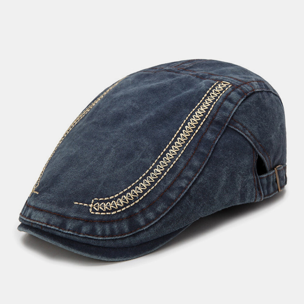 

Unisex Cotton Washed Make-old Retro Casual Sunshade Forward Cap Beret Cap Flat Hat