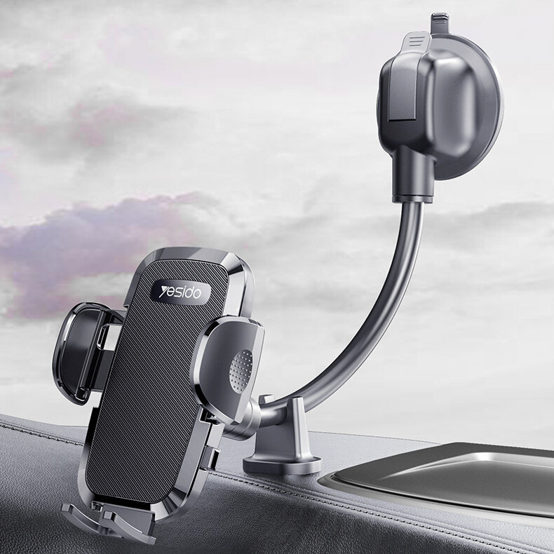 

Yesido C140 Windshield / Dashboard Flexible Adjustable Arm Gooseneck Car Suction Cup Mobile Phone Holder Stand Bracket