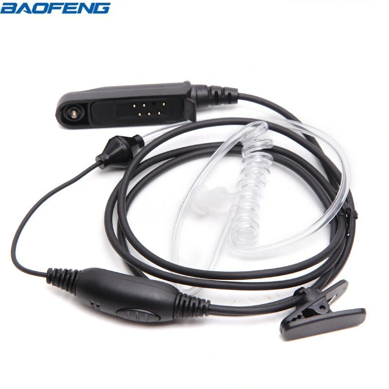Baofeng uv-9r plus waterproof walkie talkie covert air acoustic tube headset for uv-xr a-58 uvxr uv9r gt-3wp 2 way radio