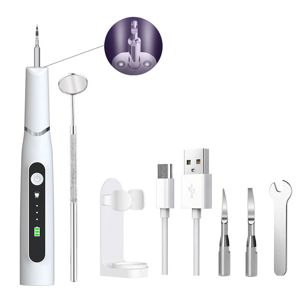 

Ultrasonic Calculus Remover Tooth Cleaner LED Light Portable Electric Tooth Scaler 3 Mode Dental Scaling Tools