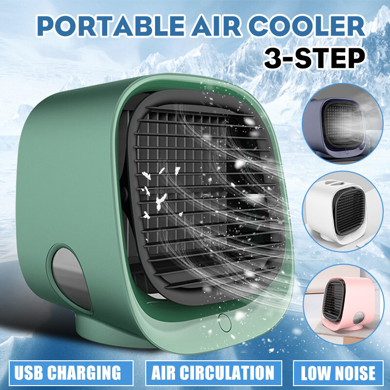 Ventilatorkoeling Mini-airconditioner Draagbare koeler Bureautafel Luchtbevochtiger USB
