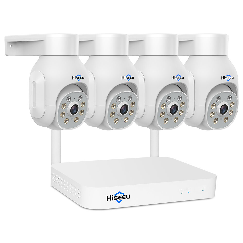3MP Wireless WiFi CCTV Video Surveillance Camera System Outdoor Audio Street Security Protection IP Kit Hiseeu Motion Alarm
