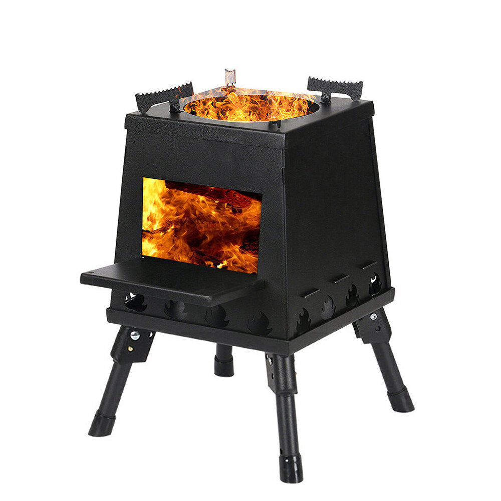 IPRee® Folding Wood Stove 5KJ Power Burning Stove BBQ Grill Detachable Barbecue Stove Camping Picnic