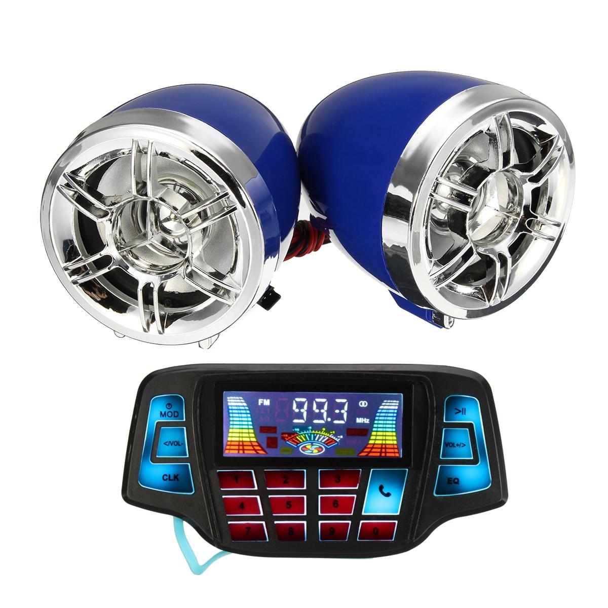Motorcycle LCD Screen MP3 Speakers Handlebar Audio USB SD FM with bluetooth Function