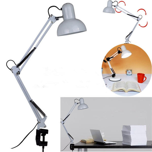 

Adjustable Swing Arm Bedside Lamp Clamp On Study Reading Desk Table Light