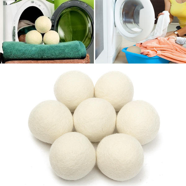 6x Natural Reusable Washing Laundry Clean Practical Home Wool Tumble Dryer Balls 