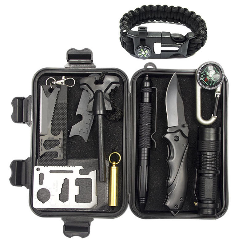 IPRee® A4 10 In 1 Outdoor EDC Survival Tools Case SOS First Aid Kit Multifunctional  Emergency Box