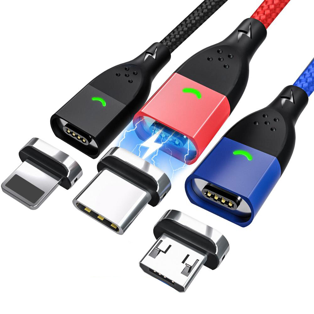 

FONKEN 3A Magnetic Data Cable USB Type-C Micro USB Fast Charging Cord for Samsung Galaxy Note S20 ultra Huawei P40 Pro O