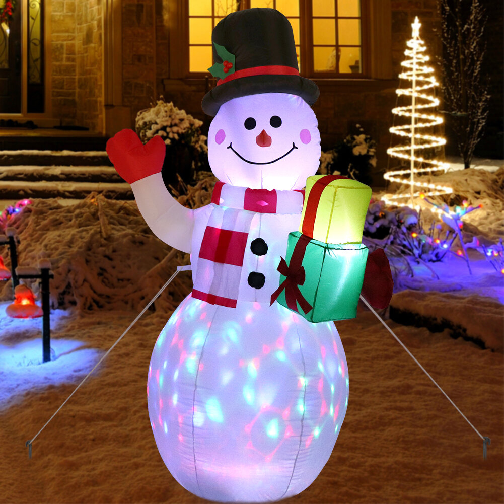 1.5m Opblaasbare Sneeuwpop Nachtlampje Figuur Outdoor Tuin Speelgoed Opblaasbare Kerstfeest Decoraties Nieuwjaar