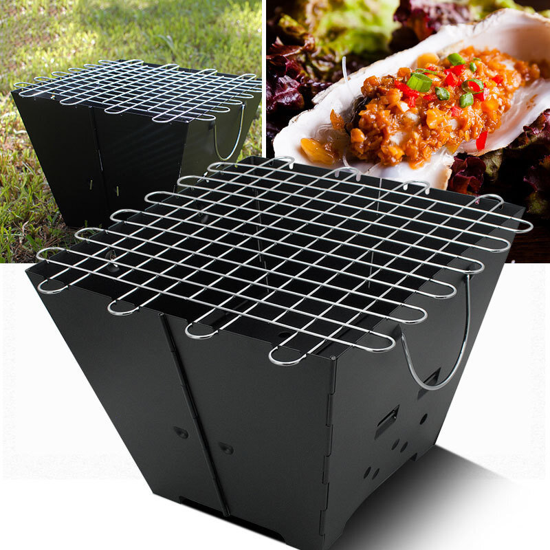 IPRee® Przenośny grill do barbecue, składany grill na węgiel, narzędzia do grilla na zewnątrz, na kempingu, pikniku, w domu